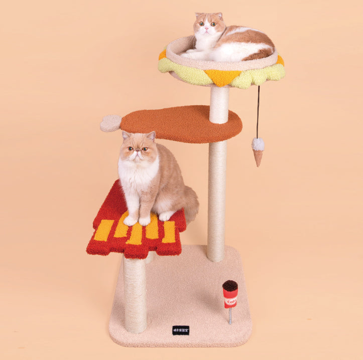 Hamburger Fries Funny 93CM Cactus Cat Scratching S