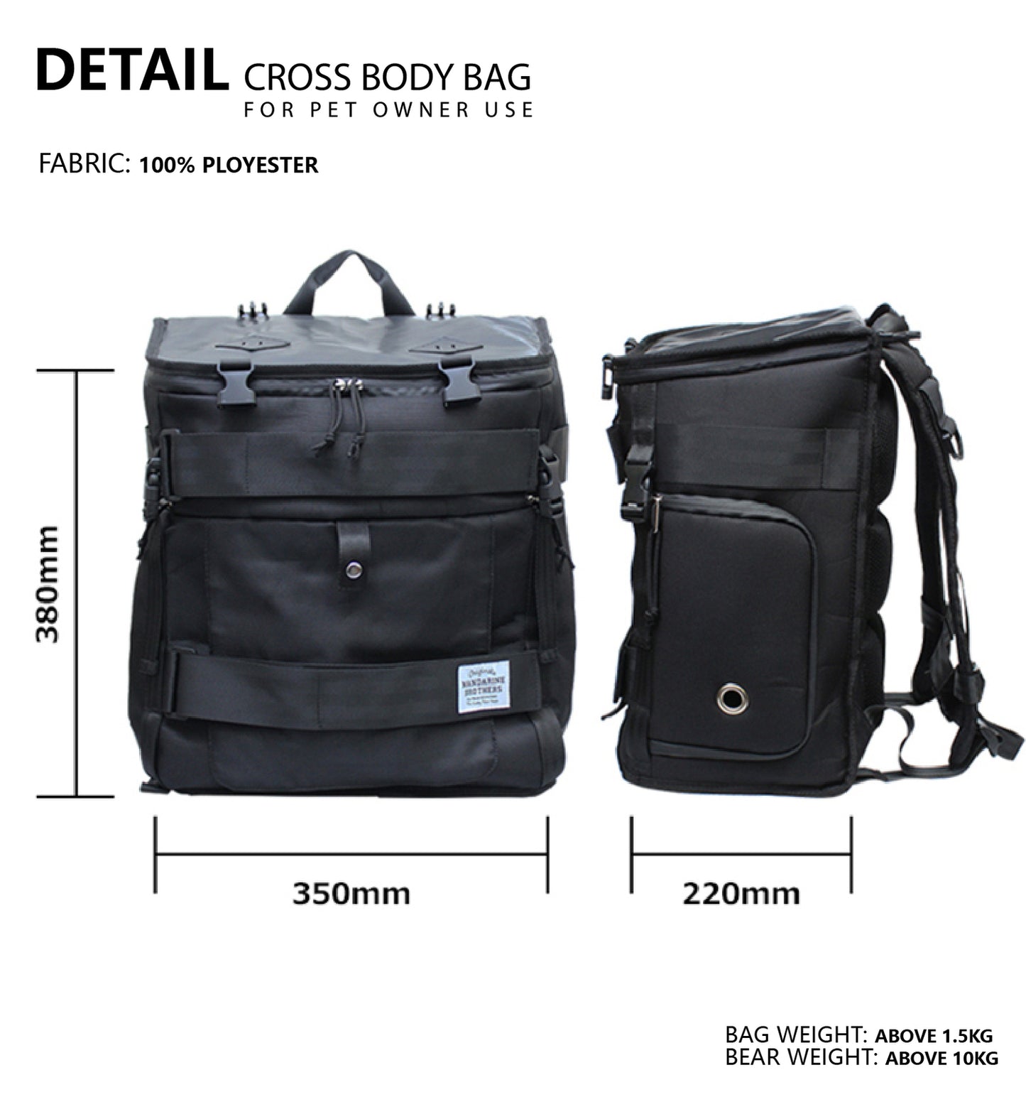 Mandarine Brothers Pet Carrier Cat Dog Mesh Backpa