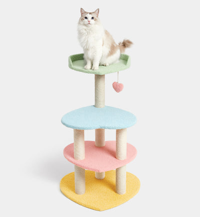 Vetreska Heart-shaped Cat Tree Toy Scratching Post