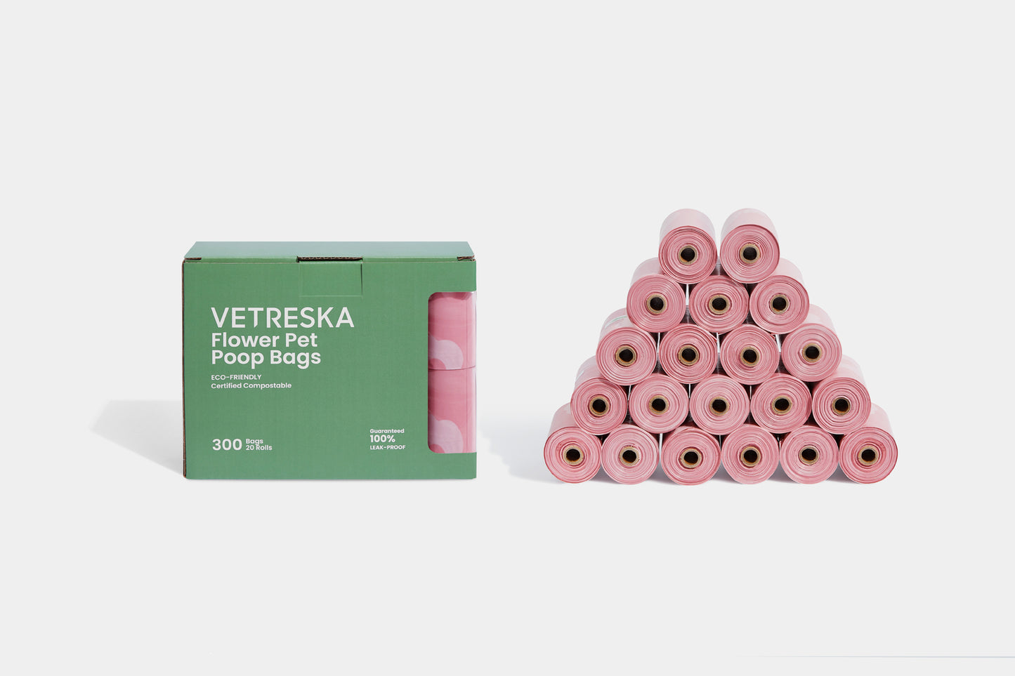 VETRESKA Flora Pet Poop Bags & Dispenser Set