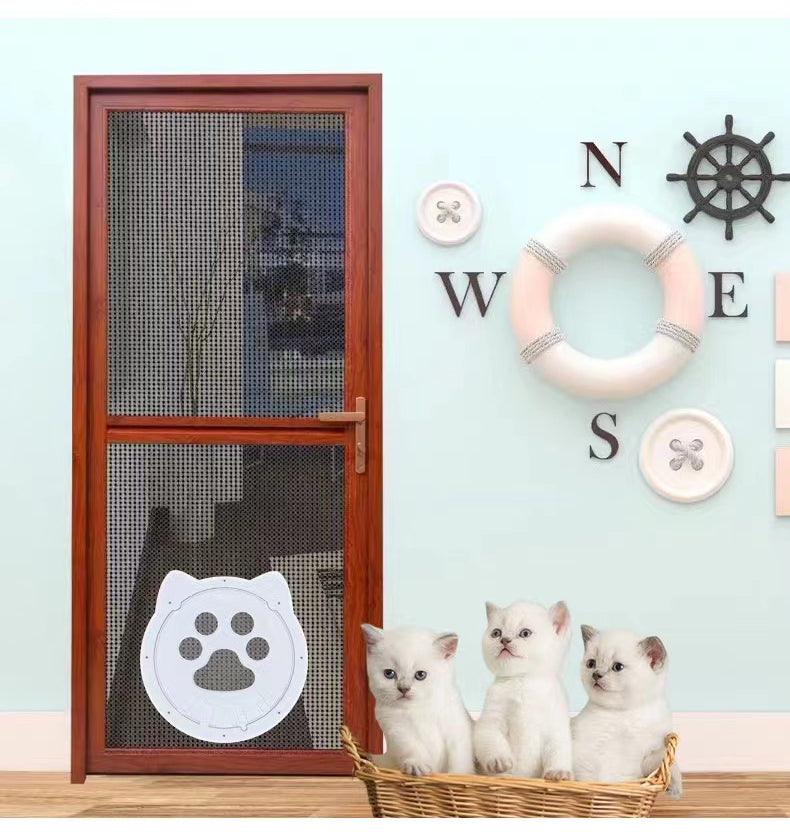 4-Way Safe Lockable Pet Screen Door Dog Cat Door W