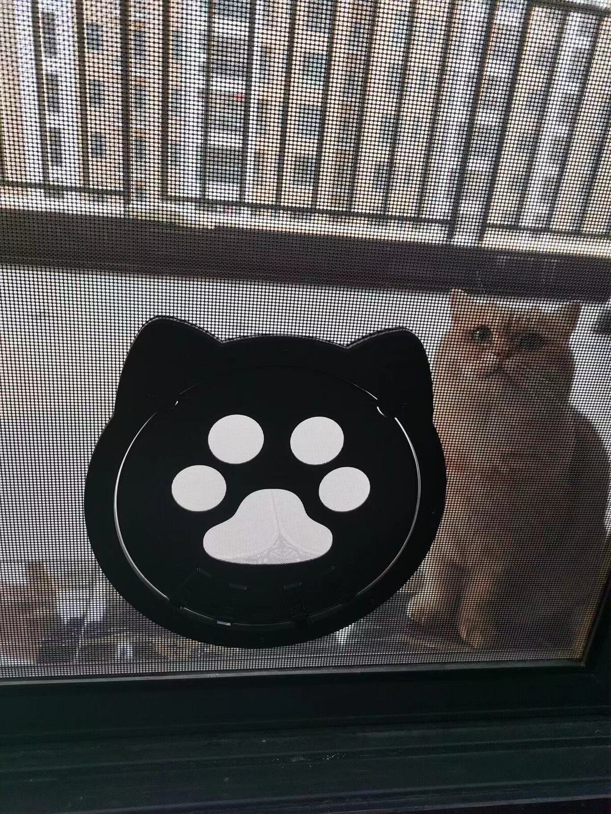 4-Way Safe Lockable Pet Screen Door Dog Cat Door W