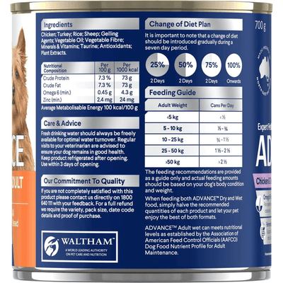 Adult Chicken Turkey And Rice Wet Dog Food Cans