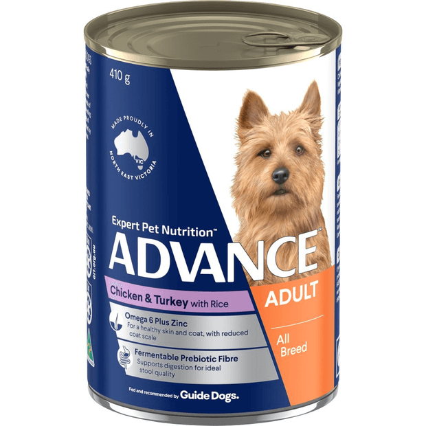 Adult Chicken Turkey And Rice Wet Dog Food Cans