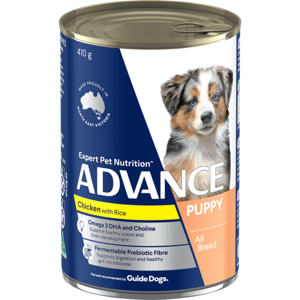 Puppy Plus Growth Chicken And Rice Wet Dog Food Cans