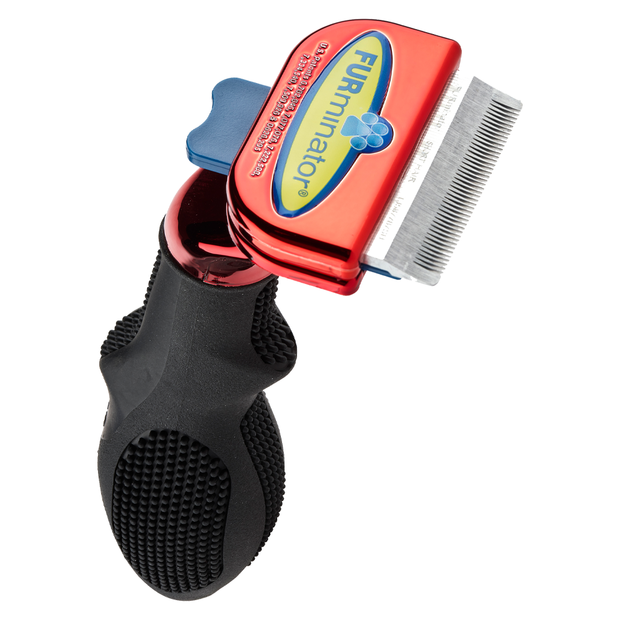 Short Hair Small Dog Deshedding Tool Metallic Red