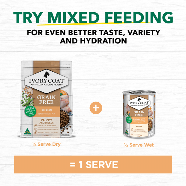 grain free wet dog food puppy chicken stew