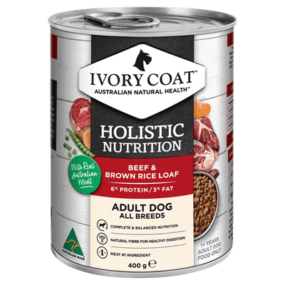 holistic nutrition wet dog food beef brown rice loaf