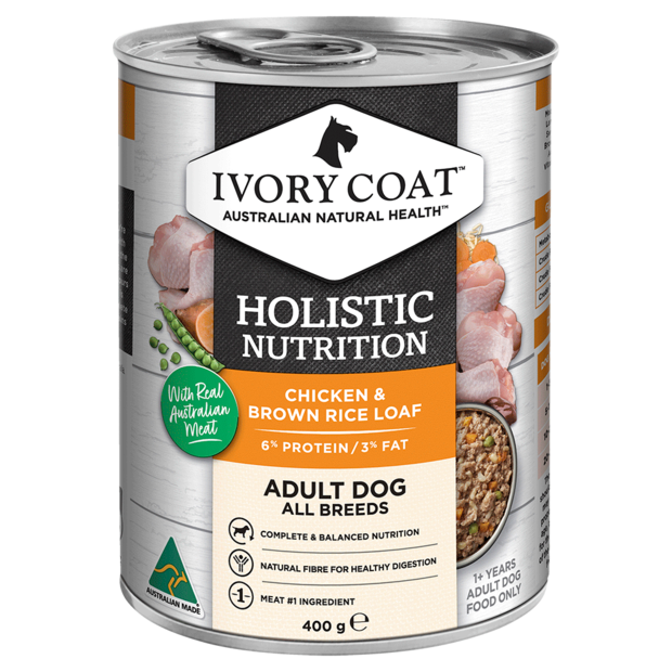holistic nutrition wet dog food chicken brown rice loaf