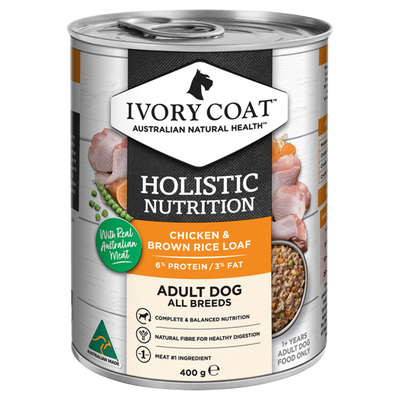 holistic nutrition wet dog food chicken brown rice loaf