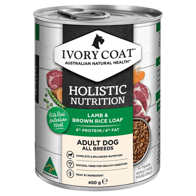 holistic nutrition wet dog food lamb brown rice loaf