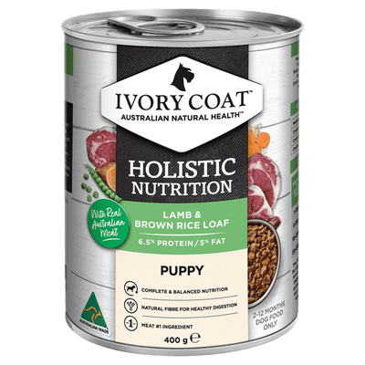 holistic nutrition wet dog food puppy lamb and brown rice loaf