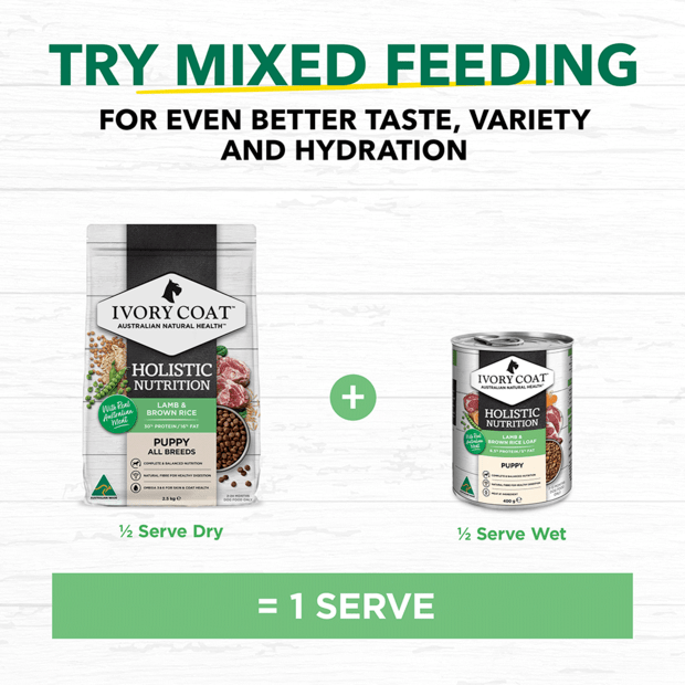 holistic nutrition wet dog food puppy lamb and brown rice loaf