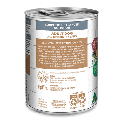 wet dog food adult lamb and sardine stew can