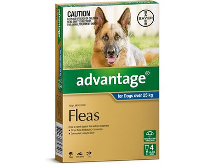 Advantage Flea Control for Extra Large Dogs (Over 25kg) - 4 Pack (Blue)