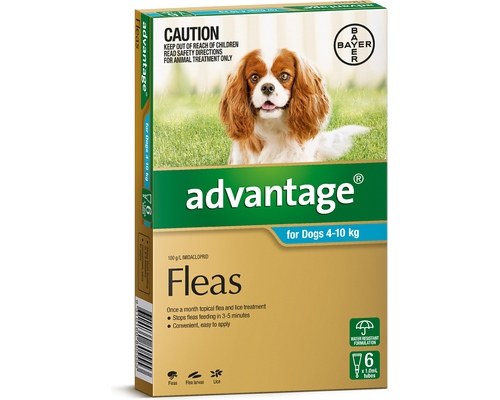 Advantage Flea Control  for Medium Dogs (4-10kg) -  6 Pack (Aqua))
