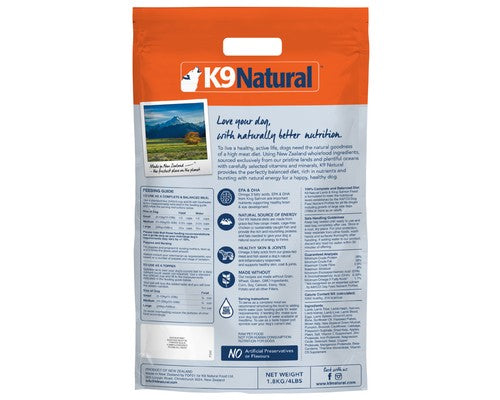 K9 NATURAL LAMB AND KING SALMON 1.8KG