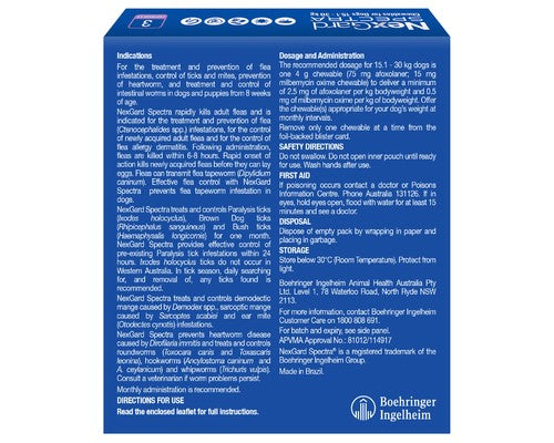 NEXGARD SPECTRA 15.1-30KG 3 PACK (PURPLE)