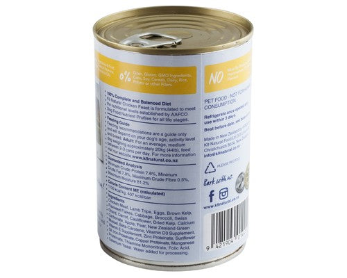 K9 NATURAL CANNED CHICKEN FEAST 370GX12