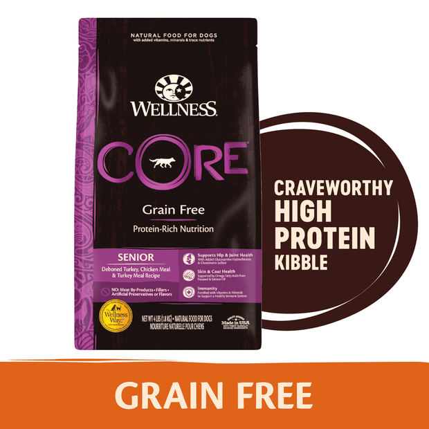 core grain free senior formula deboned chicken and turkey meal dry dog food