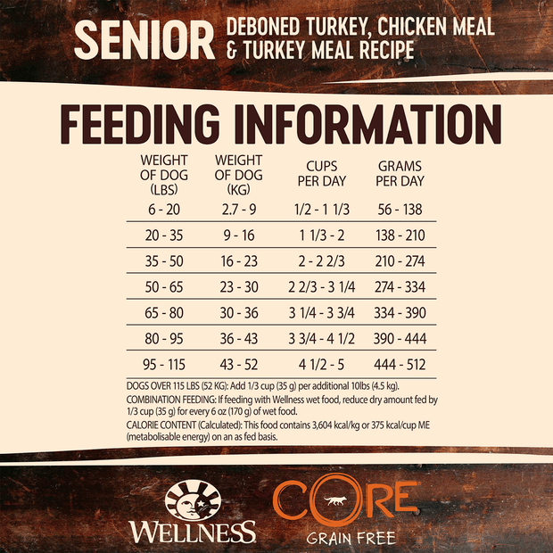core grain free senior formula deboned chicken and turkey meal dry dog food