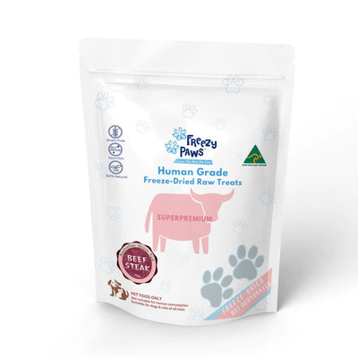 Freezy Paws Freeze Dried Human Grade Grass Fed Beef Steak Dog and Cat Treats 70g