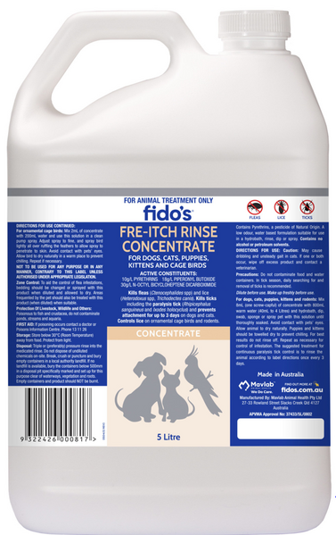 Fidos Free Itch Rinse Concentrate 125ml 500ml 5L