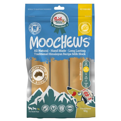 Pooch Treats Moo Chew Cheese Dog Treat LF Milk Block S-3PK