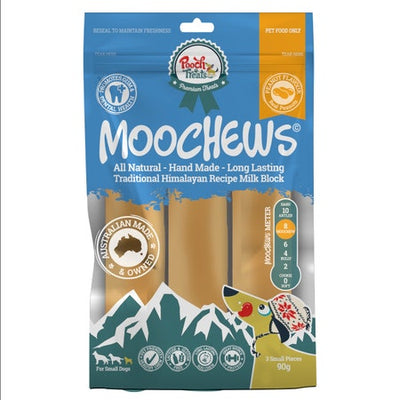 Pooch Treats Moo Chew PButter Dog Treat LF Milk Block S-3PK