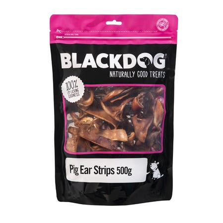 BLACKDOG Pork Ear Strips Dog Treat 500g