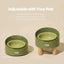 Makesure Rolls Elevated Ceramic Pet Bowl with Wooden Stand