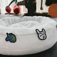 Pet Dog Cat Calming Bed Warm Soft Plush Round Nest Comfy Sleeping AU