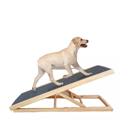 Adjustable Pet Dog Ramp Freestanding Cat Dog Wood Steps Ladder Portable Nonslip