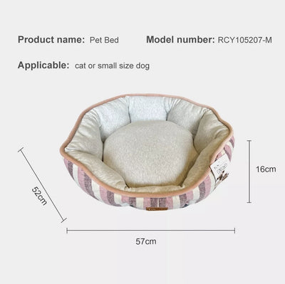 Dog Cat Pet Calming Bed Warm Soft Round Nest Comfy Sleeping Kennel Cave AU