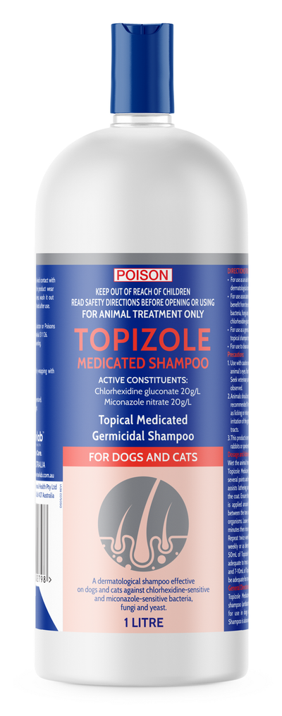 FIDOS TOPIZOLE MEDICATED GERMICIDAL SHAMPOO FOR DOGS AND CATS 1L