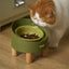 Makesure Rolls Elevated Ceramic Pet Bowl with Wooden Stand