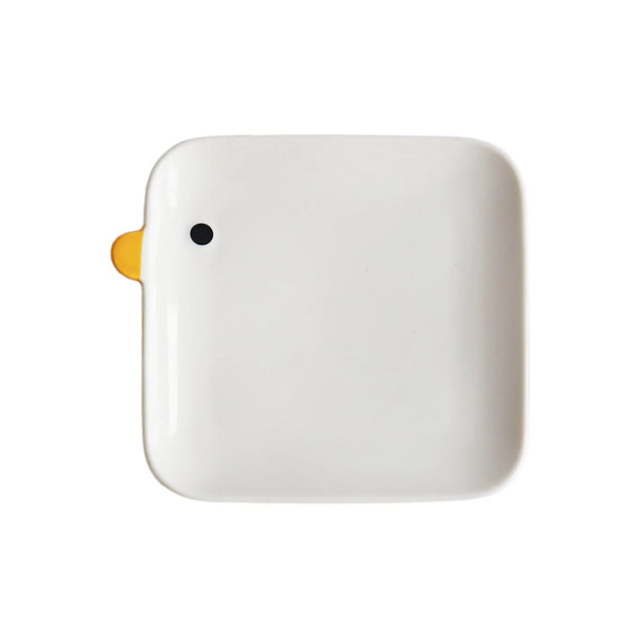 PURROOM Little Chicken Style Human Use Tableware- Matches with Pet Bowls-Square Food Plate for Paw-rents