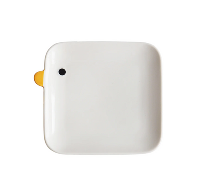 PURROOM Little Chicken Style Human Use Tableware- Matches with Pet Bowls-Square Food Plate for Paw-rents