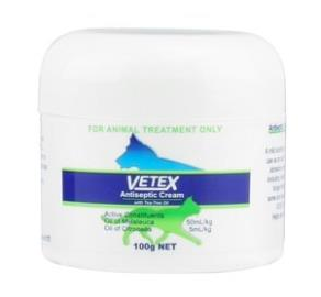 Vetex Antiseptic Cream With Tea-Tree Oil For Dogs & Cats (100g Tub)