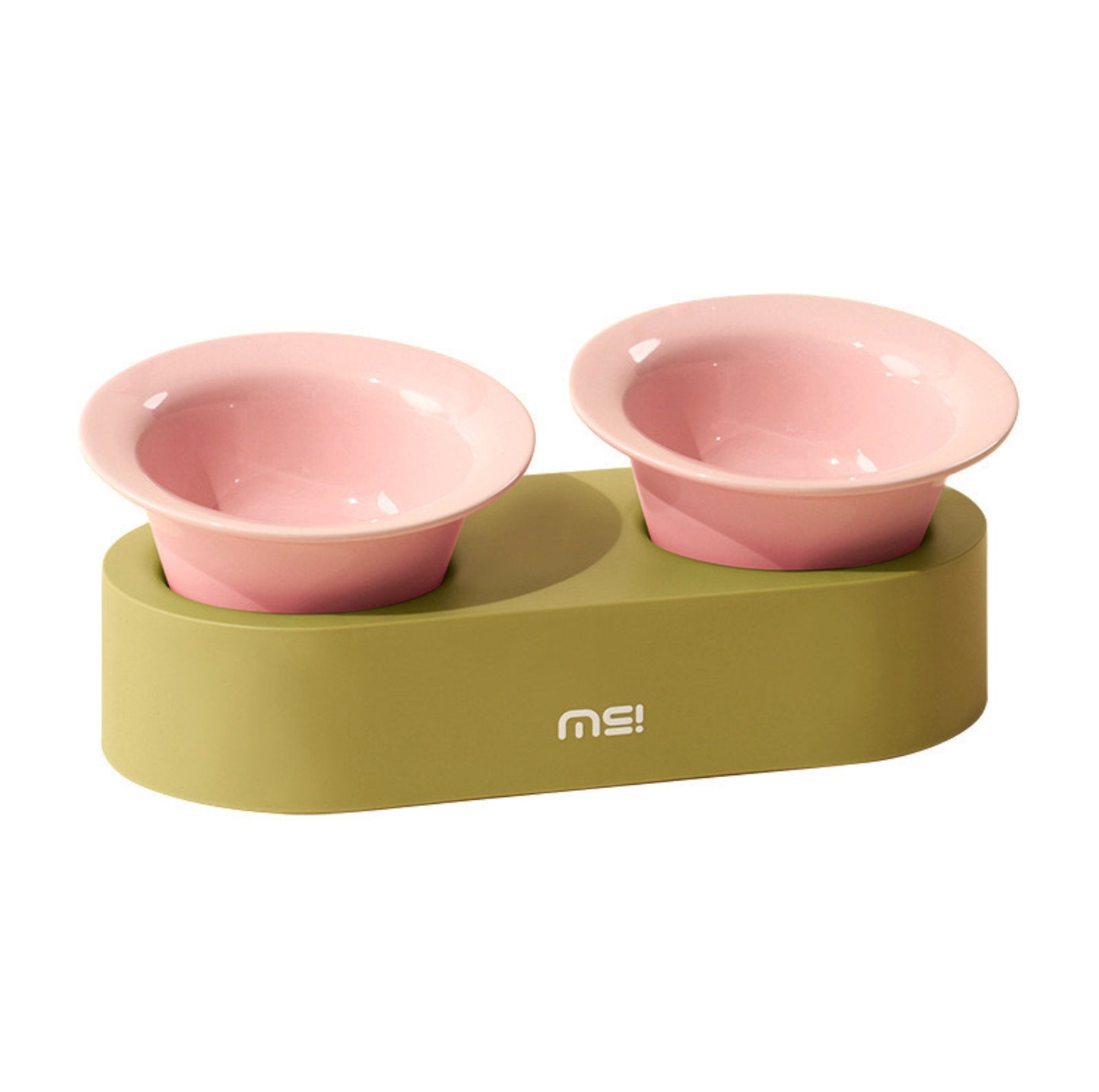 MAKESURE Jingle 2-in-1 Ceramic Pet Bowl Set for Food & Water Cat Bowls