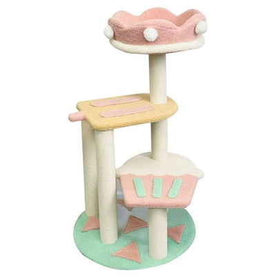 Ice Cream -Styled Cat Tree with Jumping Platforms & Top Bed