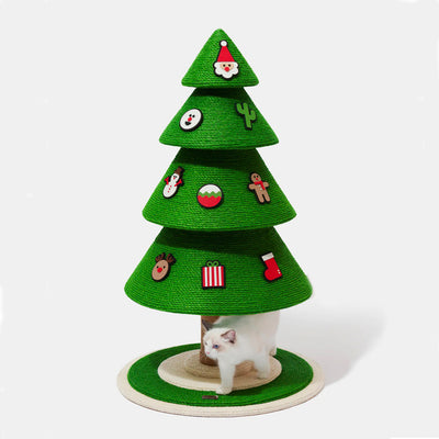 VETRESKA Christmas Tree Cat Scratching Post Sisal Rope Vertical Durable Xmas Gift