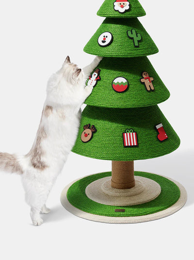 VETRESKA Christmas Tree Cat Scratching Post Sisal Rope Vertical Durable Xmas Gift