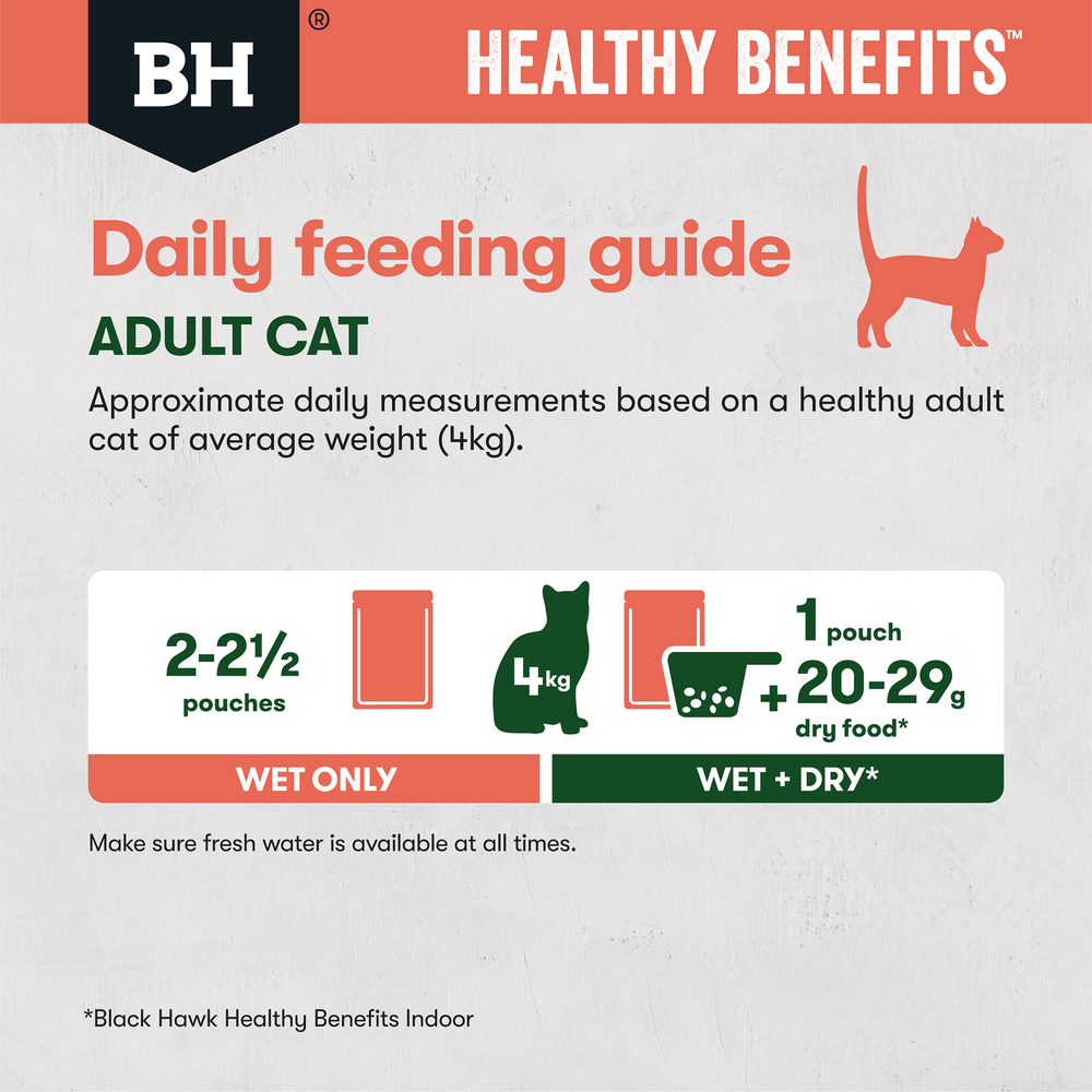 Black Hawk Healthy Benefits Wet Cat Food Adult Indoor Chicken And Fish In Gravy Pouches