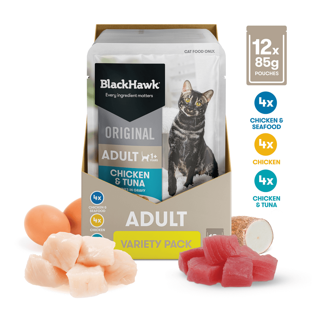 Black Hawk Wet Cat Food Adult Variety Pack In Gravy Pouches