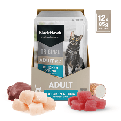 Black Hawk Wet Cat Food Adult Chicken And Tuna In Gravy Pouches