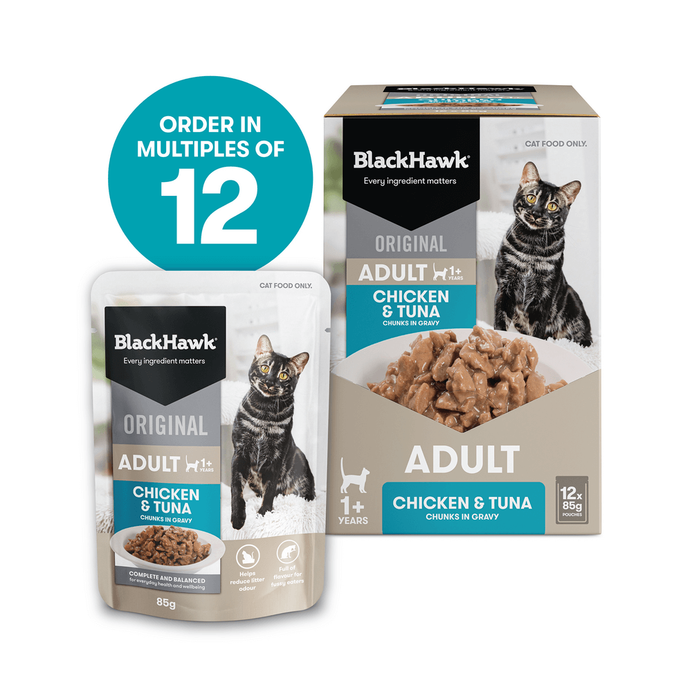 Black Hawk Wet Cat Food Adult Chicken And Tuna In Gravy Pouches