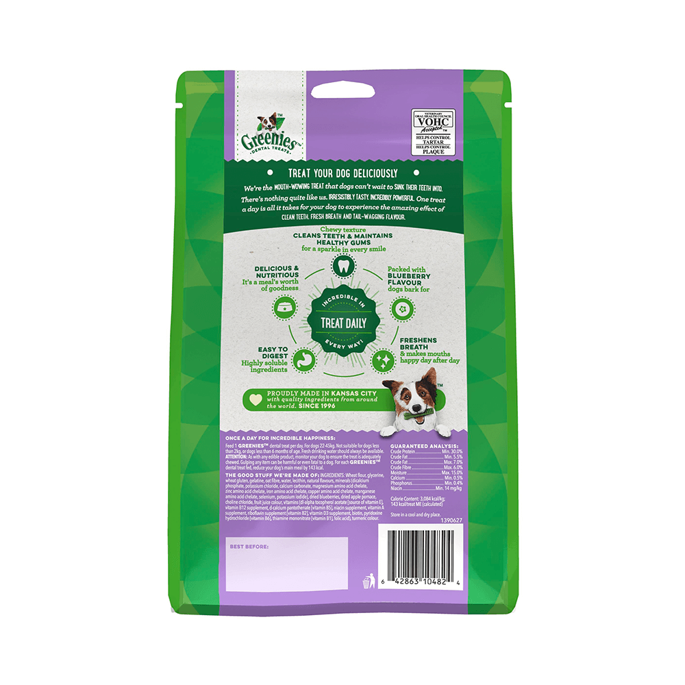 Greenies Blueberry Flavour Large Dog Dental Treats