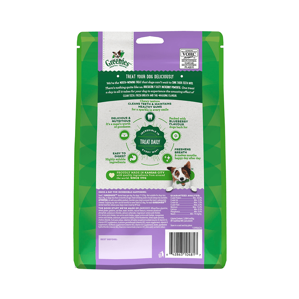 Greenies Blueberry Flavour Regular Dog Dental Treats