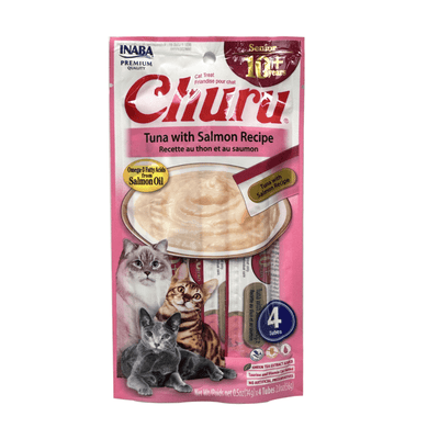 Inaba Churu For Senior Cat 10 Plus Tuna With Salmon Recipe Cat Treats